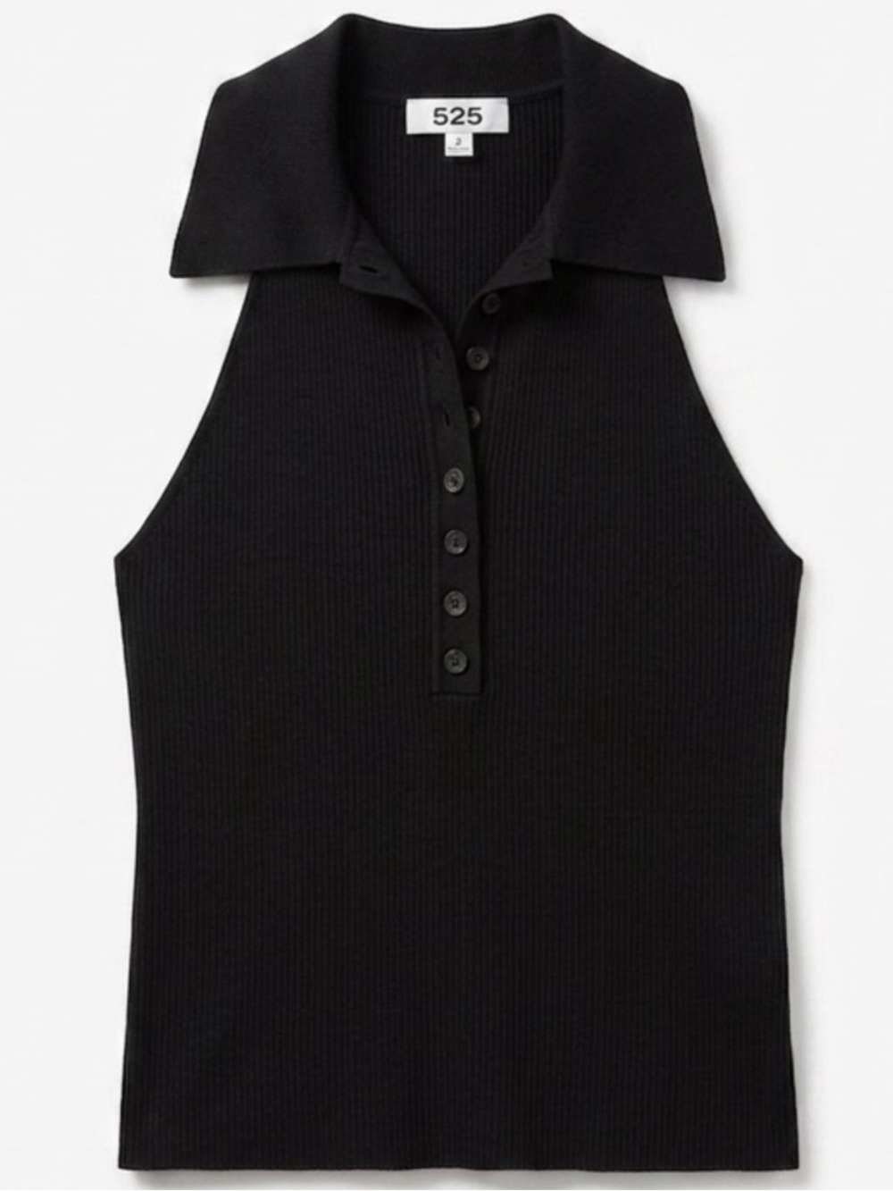 525 collar Sleeveless Ribbed Button Front Tank Top Sweater